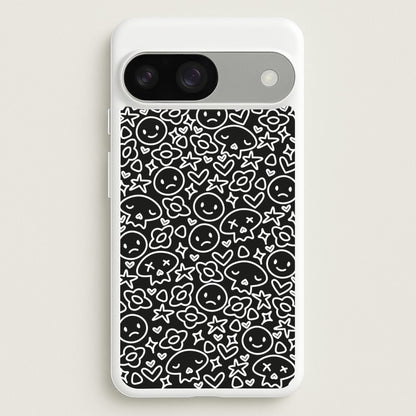 Black Skulls - Skate Aesthetic   - Skate Aesthetic Phone Case for Google Pixel 9 / 9 Pro