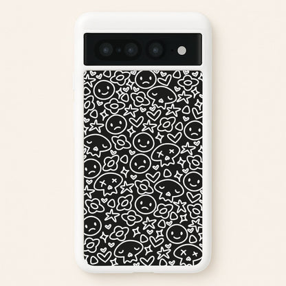 Black Skulls - Skate Aesthetic   - Skate Aesthetic Phone Case for Google Pixel 7 Pro