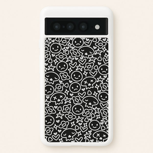 Black Skulls - Skate Aesthetic   - Skate Aesthetic Phone Case for Google Pixel 7 Pro