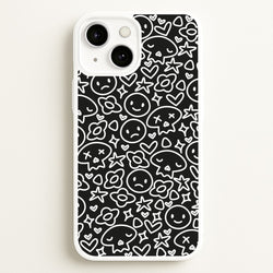 Black Skulls - Skate Aesthetic   - Skate Aesthetic Phone Case for iPhone 13 Mini