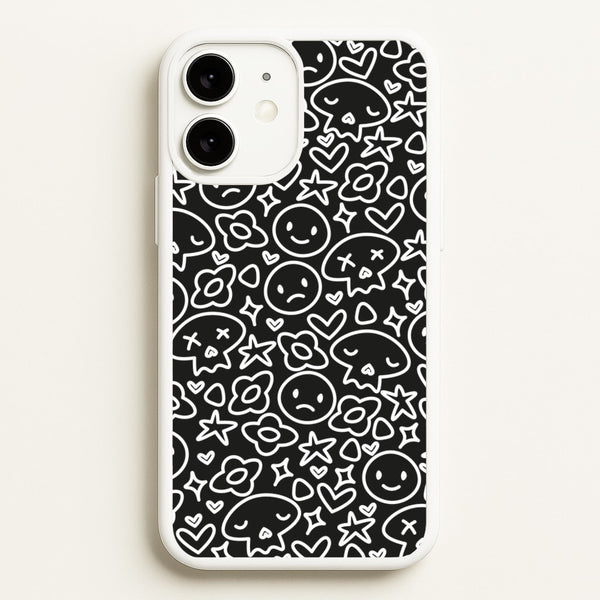 Black Skulls - Skate Aesthetic   - Skate Aesthetic Phone Case for iPhone 11
