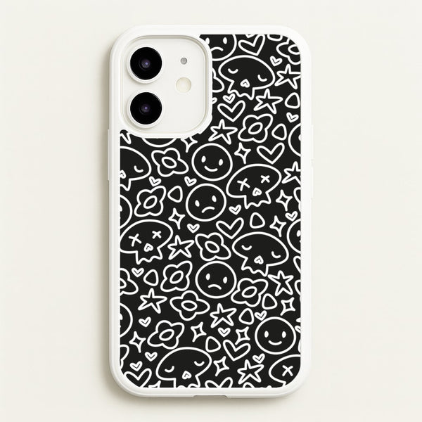Black Skulls - Skate Aesthetic   - Skate Aesthetic Phone Case for iPhone 12 / 12 Pro