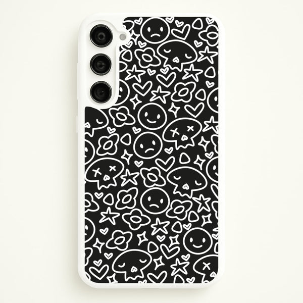 Black Skulls - Skate Aesthetic   - Skate Aesthetic Phone Case for Galaxy S23