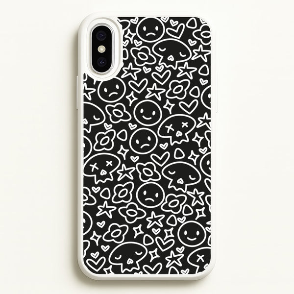 Black Skulls - Skate Aesthetic   - Skate Aesthetic Phone Case for iPhone XS Max