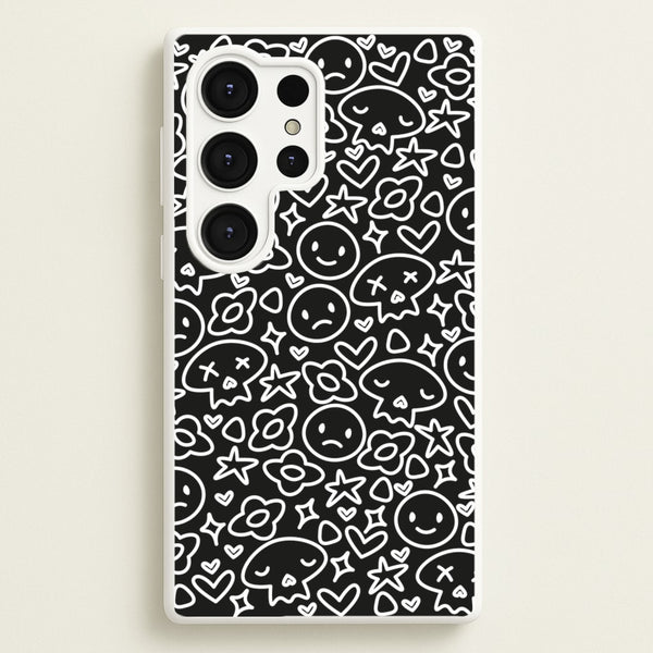Black Skulls - Skate Aesthetic   - Skate Aesthetic Phone Case for Galaxy S25 Ultra