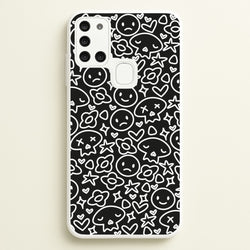 Black Skulls - Skate Aesthetic   - Skate Aesthetic Phone Case for Galaxy A21s
