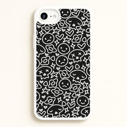 Black Skulls - Skate Aesthetic   - Skate Aesthetic Phone Case for iPhone 6 / 7 / 8 / SE