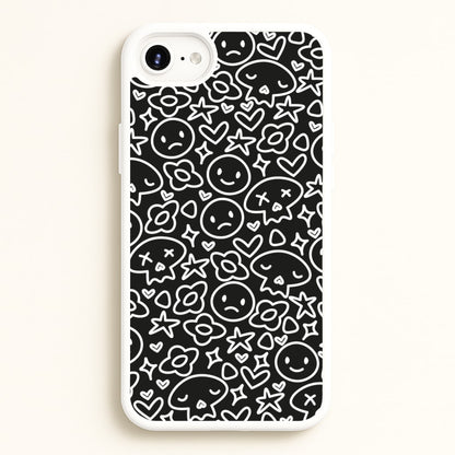 Black Skulls - Skate Aesthetic   - Skate Aesthetic Phone Case for iPhone 6 / 7 / 8 / SE