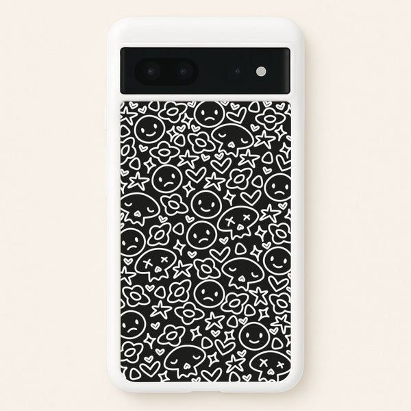 Black Skulls - Skate Aesthetic   - Skate Aesthetic Phone Case for Google Pixel 7