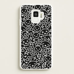 Black Skulls - Skate Aesthetic   - Skate Aesthetic Phone Case for Galaxy S9