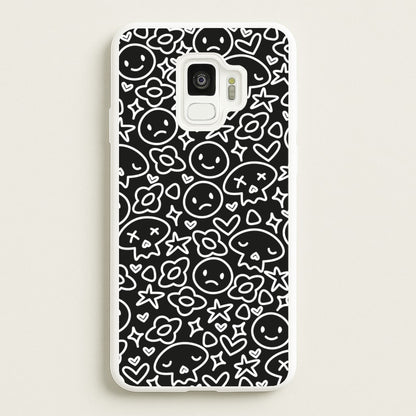 Black Skulls - Skate Aesthetic   - Skate Aesthetic Phone Case for Galaxy S9