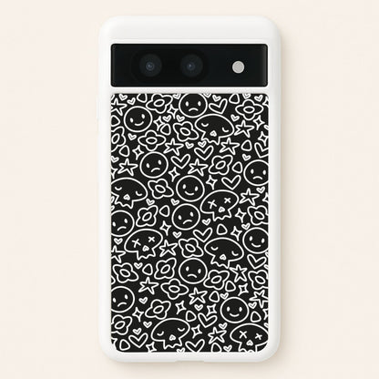 Black Skulls - Skate Aesthetic   - Skate Aesthetic Phone Case for Google Pixel 8a