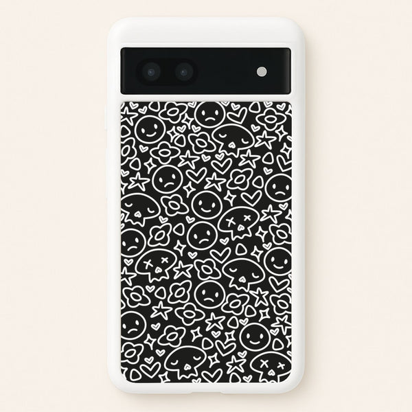 Black Skulls - Skate Aesthetic   - Skate Aesthetic Phone Case for Google Pixel 7a
