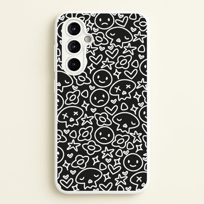 Black Skulls - Skate Aesthetic   - Skate Aesthetic Phone Case for Galaxy A54