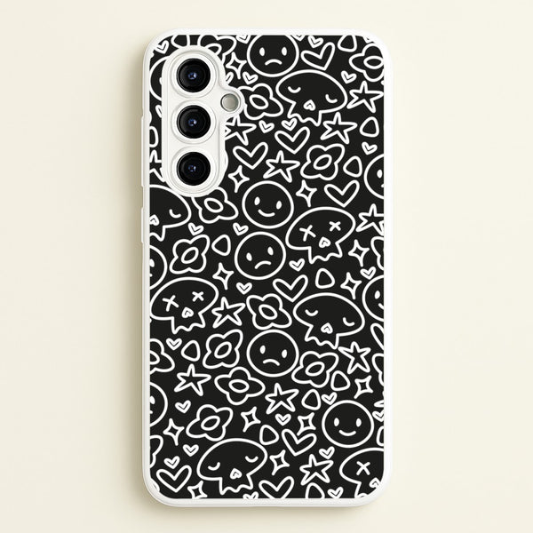 Black Skulls - Skate Aesthetic   - Skate Aesthetic Phone Case for Galaxy A54