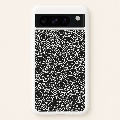 Black Skulls - Skate Aesthetic   - Skate Aesthetic Phone Case for Google Pixel 8 Pro
