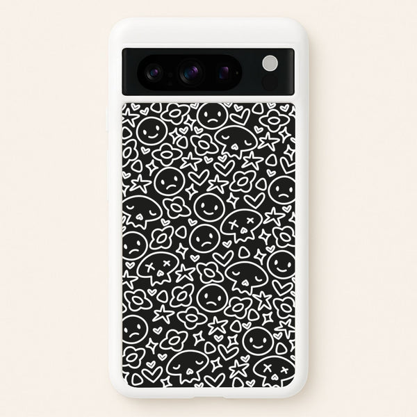 Black Skulls - Skate Aesthetic   - Skate Aesthetic Phone Case for Google Pixel 8 Pro