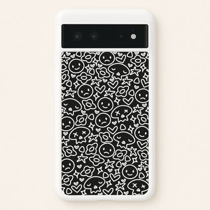 Black Skulls - Skate Aesthetic   - Skate Aesthetic Phone Case for Google Pixel 6