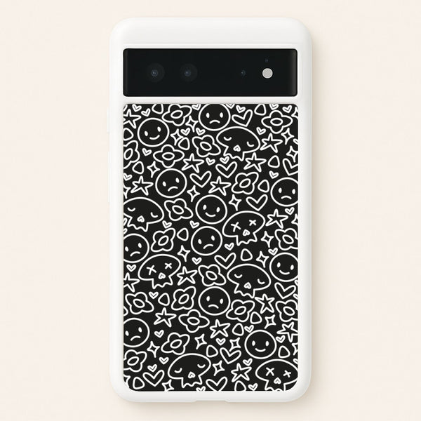 Black Skulls - Skate Aesthetic   - Skate Aesthetic Phone Case for Google Pixel 6