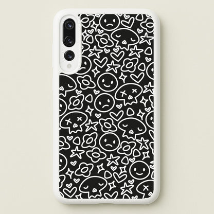 Black Skulls - Skate Aesthetic   - Skate Aesthetic Phone Case for Huawei P20 Pro