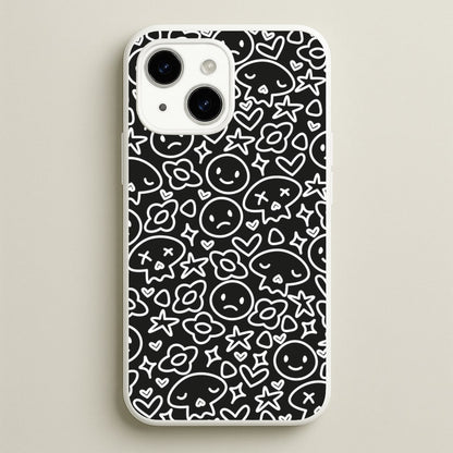 Black Skulls - Skate Aesthetic   - Skate Aesthetic Phone Case for iPhone 15 Plus
