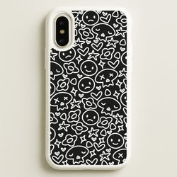 Black Skulls - Skate Aesthetic   - Skate Aesthetic Phone Case for iPhone X / XS