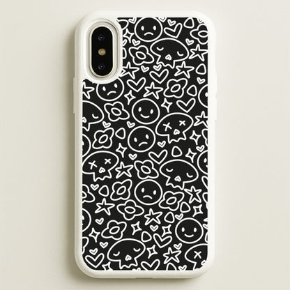 Black Skulls - Skate Aesthetic   - Skate Aesthetic Phone Case for iPhone X / XS