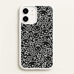 Black Skulls - Skate Aesthetic   - Skate Aesthetic Phone Case for iPhone 12 Mini