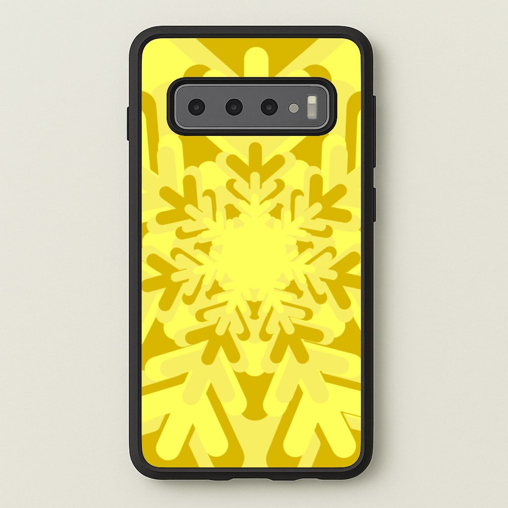Yellow - Colourful Snowflakes  - Colourful Snowflakes Phone Case for Galaxy S10