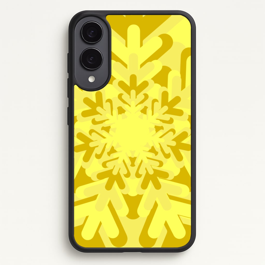 Yellow - Colourful Snowflakes  - Colourful Snowflakes Phone Case for Galaxy S25 Edge