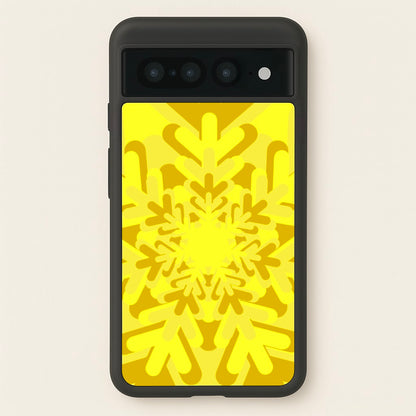 Yellow - Colourful Snowflakes  - Colourful Snowflakes Phone Case for Google Pixel 7 Pro