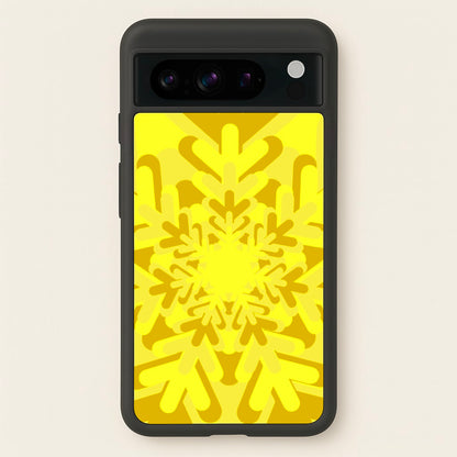 Yellow - Colourful Snowflakes  - Colourful Snowflakes Phone Case for Google Pixel 8 Pro