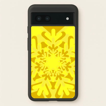 Yellow - Colourful Snowflakes  - Colourful Snowflakes Phone Case for Google Pixel 7a