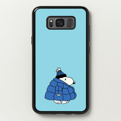 Cartoon Beagle Puffer Jacket Blue  - Snoopy Phone Case for Galaxy S8