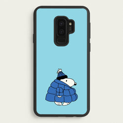 Cartoon Beagle Puffer Jacket Blue  - Snoopy Phone Case for Galaxy S9 Plus