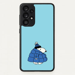 Cartoon Beagle Puffer Jacket Blue  - Snoopy Phone Case for Galaxy A53