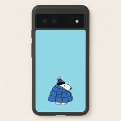Cartoon Beagle Puffer Jacket Blue  - Snoopy Phone Case for Google Pixel 6