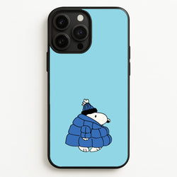 Cartoon Beagle Puffer Jacket Blue  - Snoopy Phone Case for iPhone 13 Pro Max