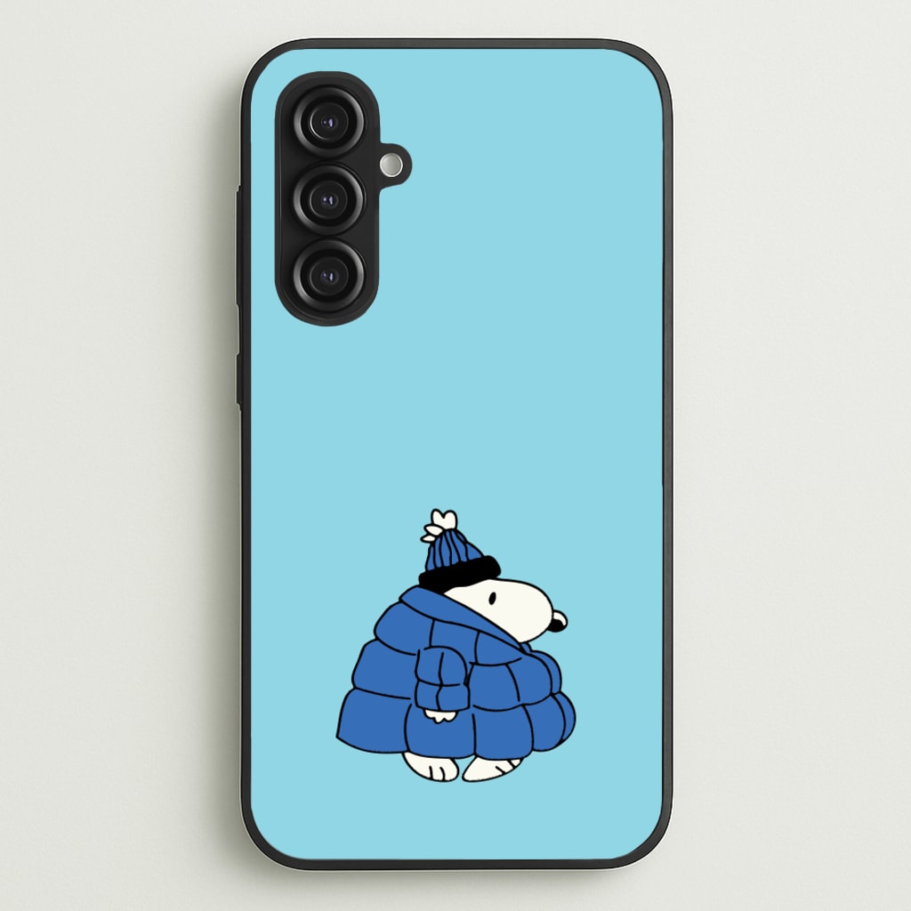 Cartoon Beagle Puffer Jacket Blue  - Snoopy Phone Case for Galaxy S23FE