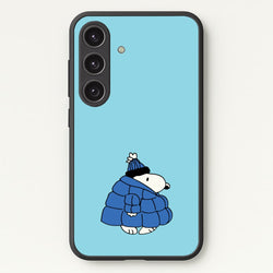 Cartoon Beagle Puffer Jacket Blue  - Snoopy Phone Case for Galaxy S25