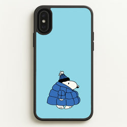 Cartoon Beagle Puffer Jacket Blue  - Snoopy Phone Case for iPhone XS Max