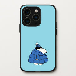 Cartoon Beagle Puffer Jacket Blue  - Snoopy Phone Case for iPhone 15 Pro