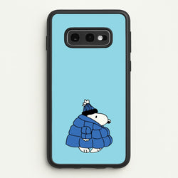 Cartoon Beagle Puffer Jacket Blue  - Snoopy Phone Case for Galaxy S10e