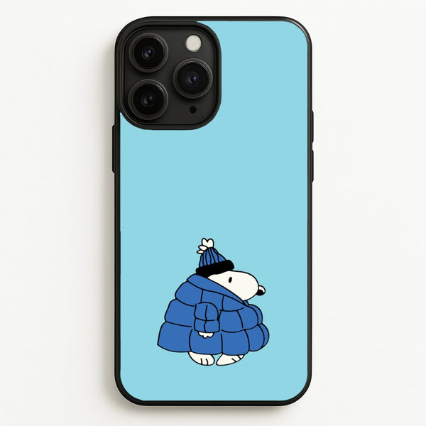 Cartoon Beagle Puffer Jacket Blue  - Snoopy Phone Case for iPhone 11 Pro