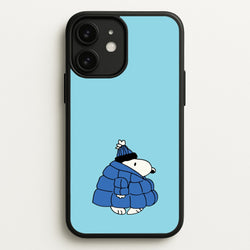 Cartoon Beagle Puffer Jacket Blue  - Snoopy Phone Case for iPhone 11