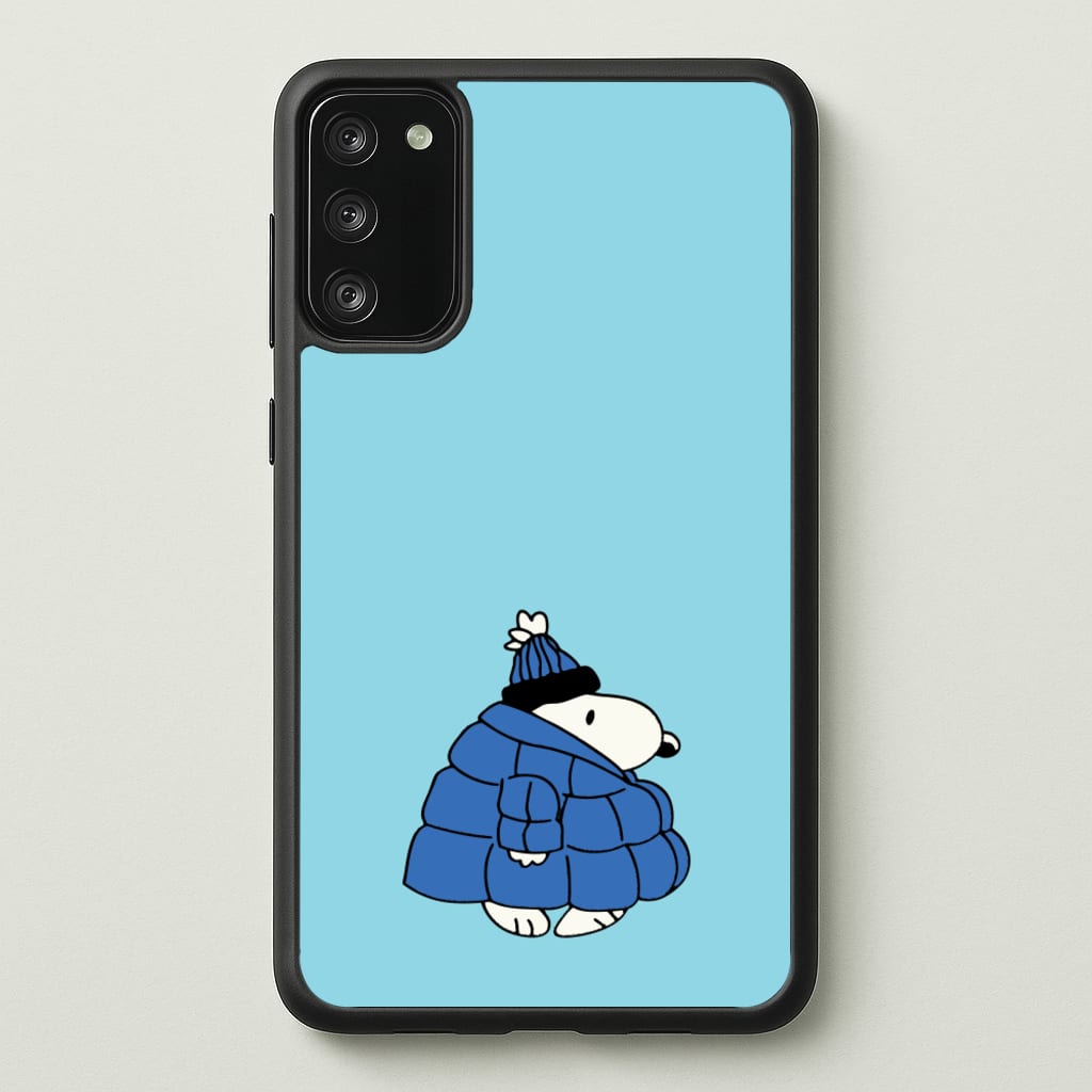 Cartoon Beagle Puffer Jacket Blue  - Snoopy Phone Case for Galaxy A41