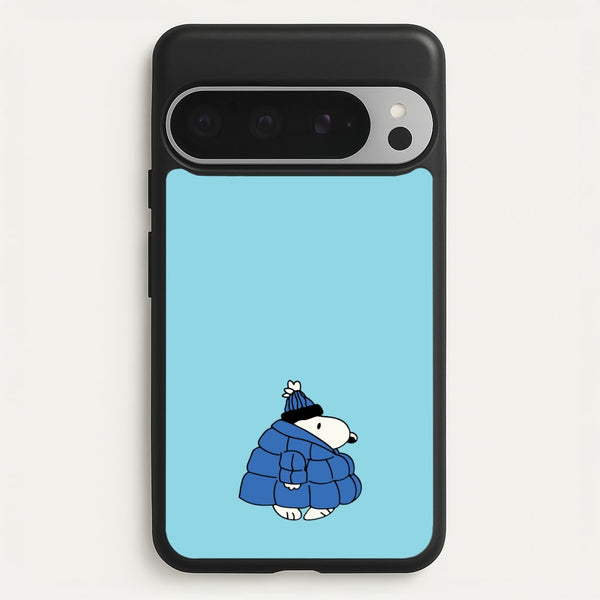 Cartoon Beagle Puffer Jacket Blue  - Snoopy Phone Case for Google Pixel 9 Pro XL