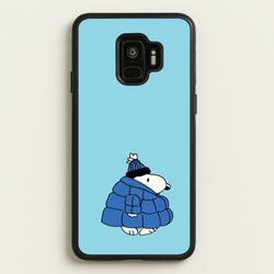 Cartoon Beagle Puffer Jacket Blue  - Snoopy Phone Case for Galaxy S9