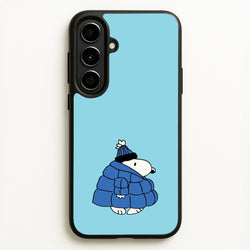 Cartoon Beagle Puffer Jacket Blue  - Snoopy Phone Case for Galaxy A56