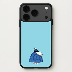 Cartoon Beagle Puffer Jacket Blue Phone Case for iPhone 17 Pro Max